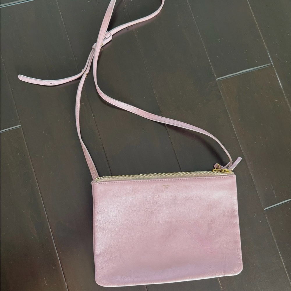 Celine Light Pink Trio Leather Bag